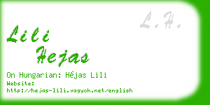 lili hejas business card